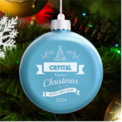 Christmas Led Glass Round Ornament