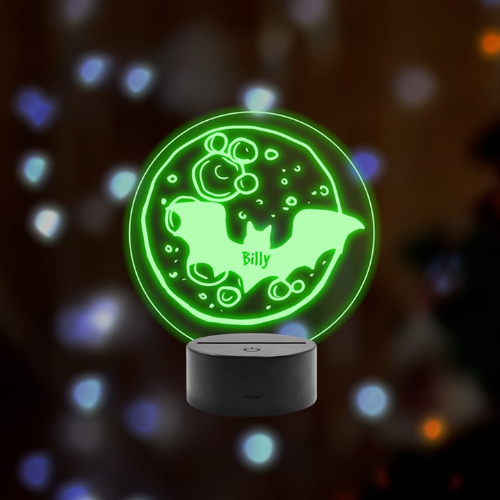 halloween Remote LED Acrylic Message Display (Black Round Stand) 
