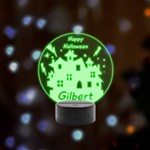 halloween Remote LED Acrylic Message Display (Black Round Stand)  Front