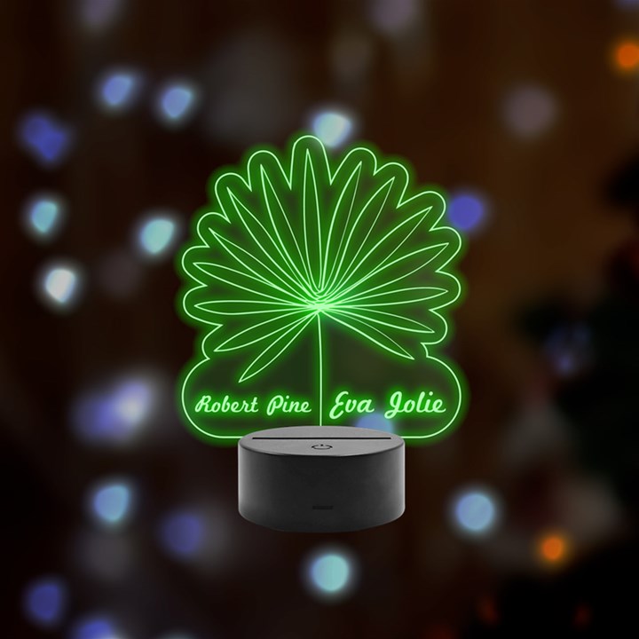 Personalized Names Plants Remote LED Acrylic Message Display (Black Round Stand) 