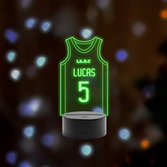 Personalized Text Basketball Kit Remote Led Acrylic Message Display (black Round Stand) 
