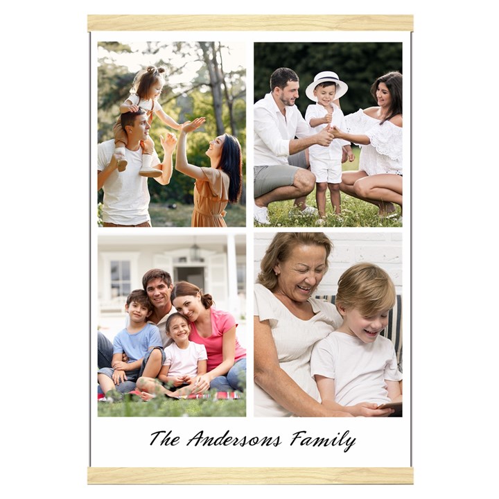 Personalized 4 Photos Hanging Canvas Print Hanging Canvas Prints 16  x 22 