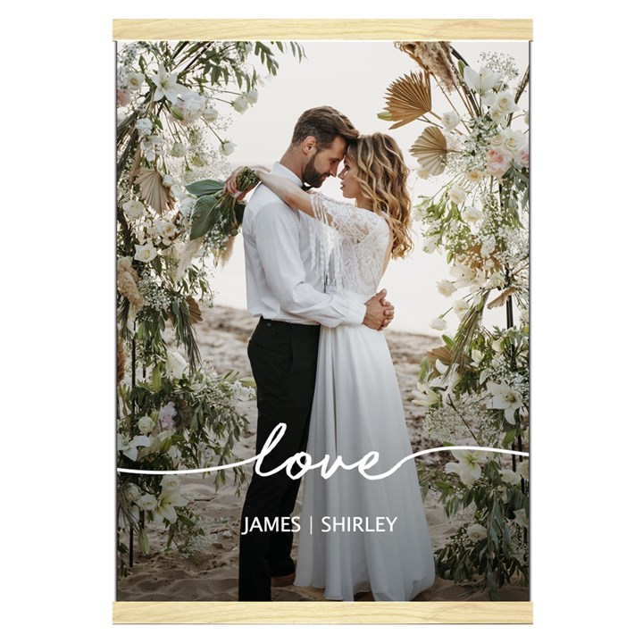 Personalized Love Wedding Photos Name Hanging Canvas Print Hanging Canvas Prints 16  x 22 
