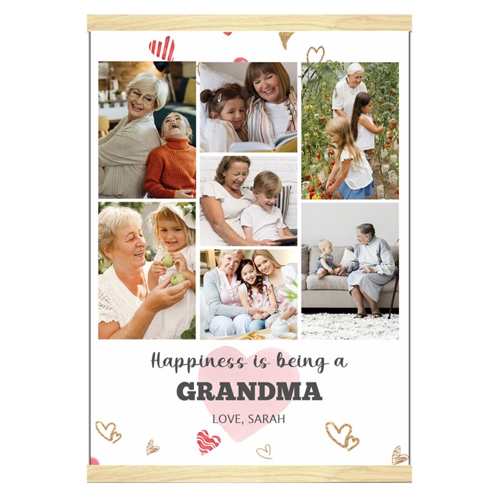 Personalized 7 Photos Happiness is being Hanging Canvas Print Hanging Canvas Prints 16  x 22 