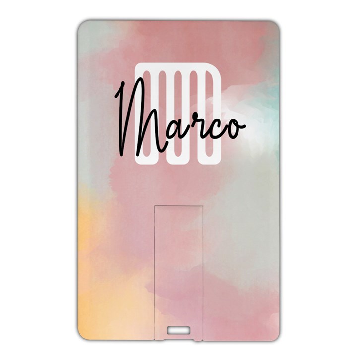 Personalized Watercolor Initial Name Card Style USB Flash Drive Name Card Style USB Flash Drive