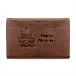 Personalized Birthday Name Wood Oval USB Flash Drive Wood Oval USB Flash Drive Box