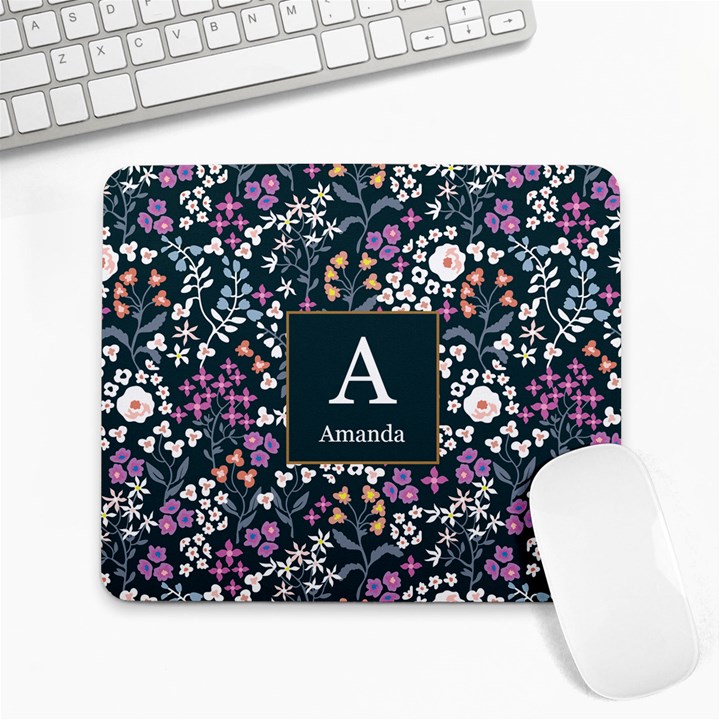 Initial Name Floral Mousepad Collage Mousepad