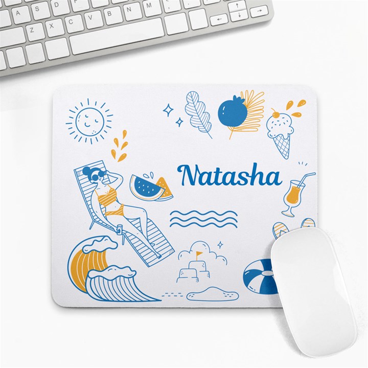 Summer Blue Personalized Name Mousepad Collage Mousepad