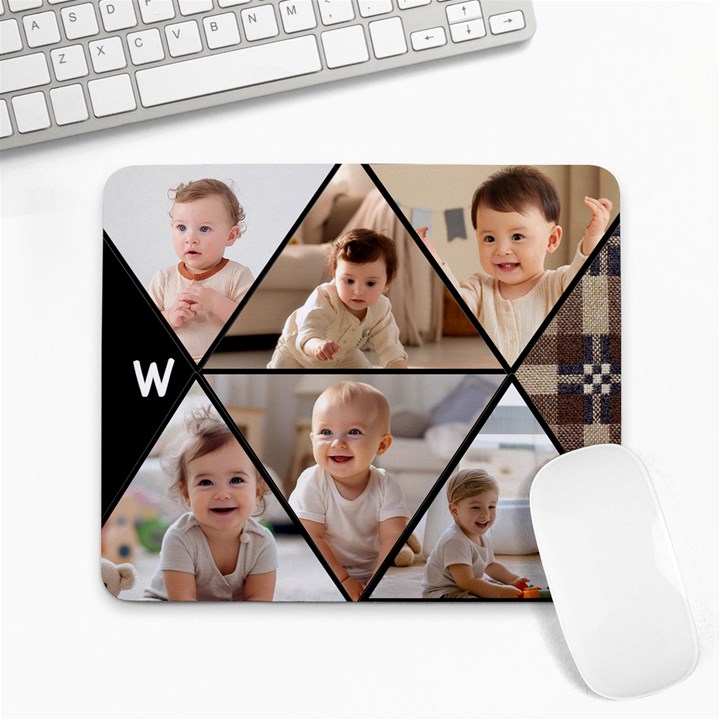 Triangle photo collage Large Mousepad