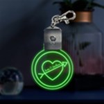 Personalized Name Love 2 LED Key Chain Front