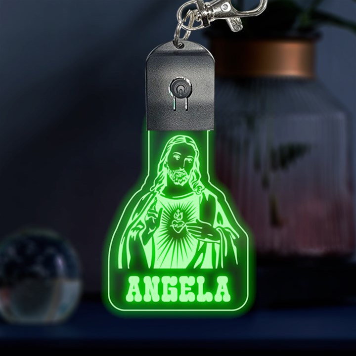 Personalized God Bless You Name LED Key Chain