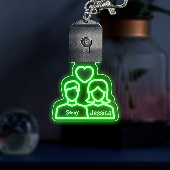Couple Graphic LED Key Chain