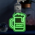 Personalized Name Beer Icon Multicolor LED Acrylic Ornament Front