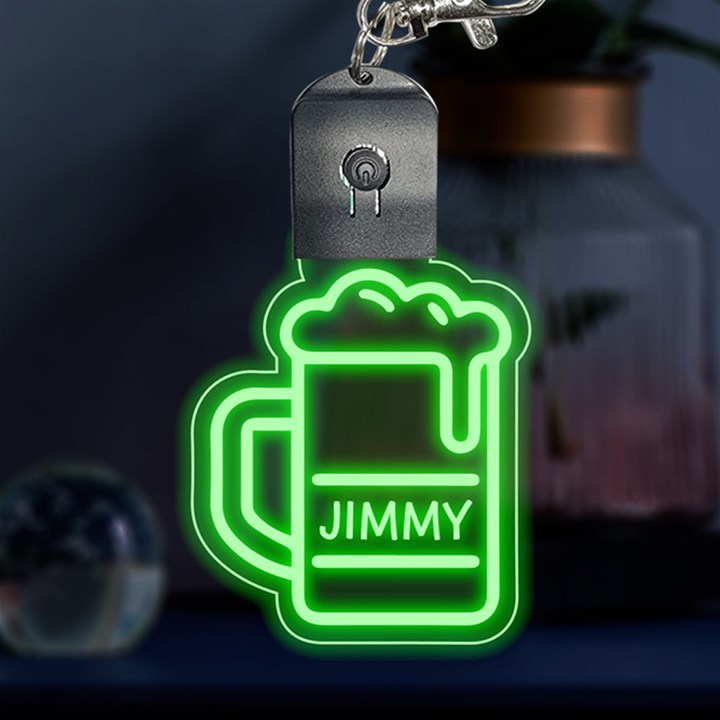 Personalized Name Beer Icon Multicolor LED Acrylic Ornament