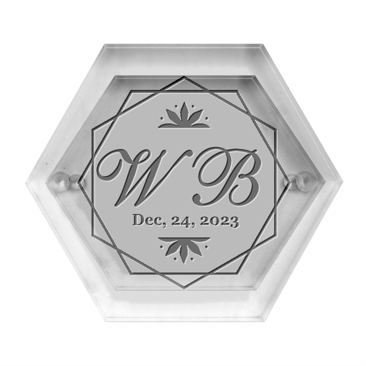 Personalized Wedding Hexagon Hexagon Wood Jewelry Box