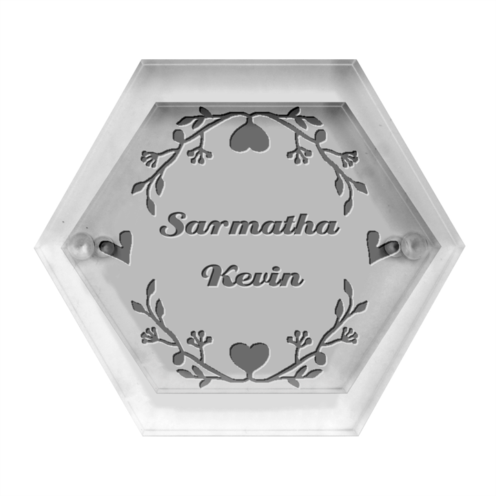 Personalized Heart Hexagon Wood Jewelry Box