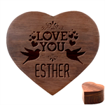 Personalized Love You Name Heart Wood Jewelry Box Heart Wood Jewelry Box Front