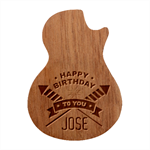 Personalized Happy Birthday Name Guitar Picks Set Guitar Shape Wood Guitar Pick Holder Case And Picks Set Front