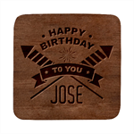 Personalized Happy Birthday Name Guitar Picks Set Square Wood Guitar Pick Holder Case And Picks Set Front