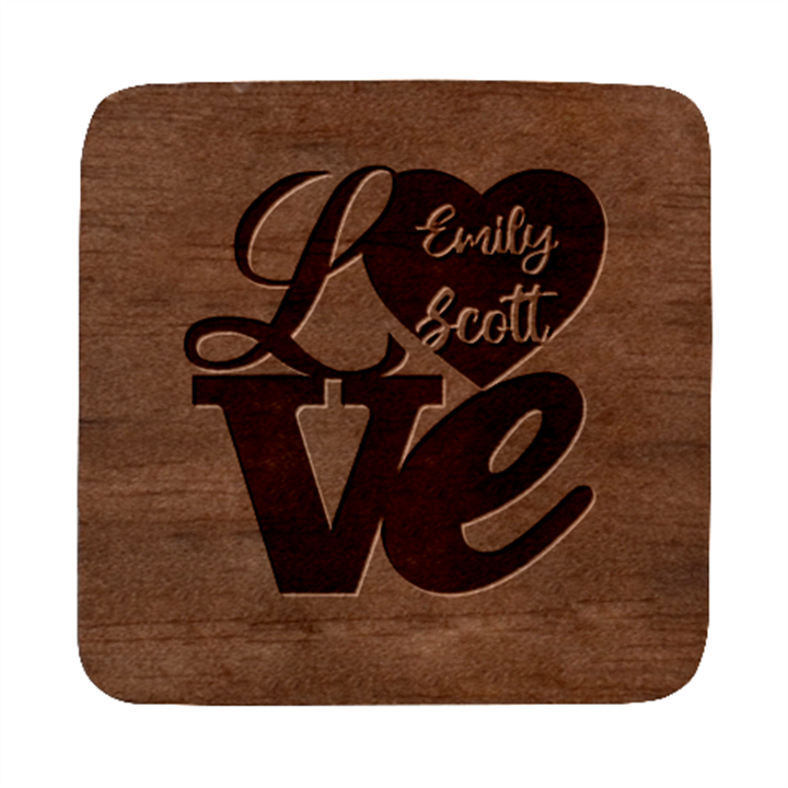 Personalized Love Anniversary Square Wood Guitar Pick Holder Case and Picks Set Square Wood Guitar Pick Holder Case And Picks Set