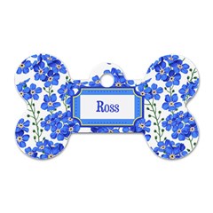 Flower Graphic Pattern Dog Tag Bone (one Side)