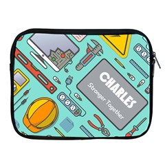 Worker Pattern Personalised Name Apple Ipad Zipper Case