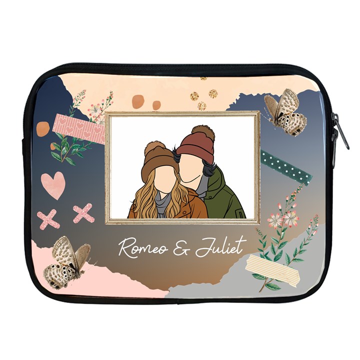 Personalized Photo Illustration Lover Name iPad Zipper Case Apple iPad Zipper Case