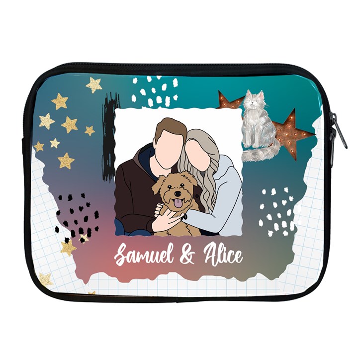 Personalized Photo Illustration Lover Name iPad Zipper Case Apple iPad Zipper Case