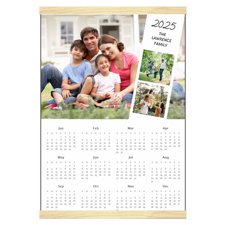 Personalized Family Calendar Canvas Yearly Calendar 16  x 22 