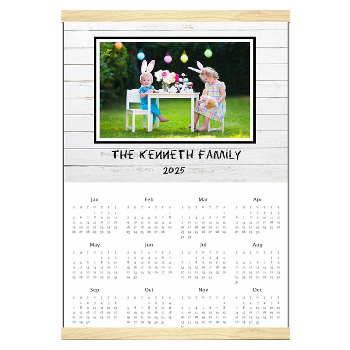 Personalized Family Calendar Canvas Yearly Calendar 16  x 22 