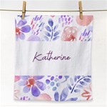 Personalized Name Any Text Water Color Flower Face Towel Face Towel Front