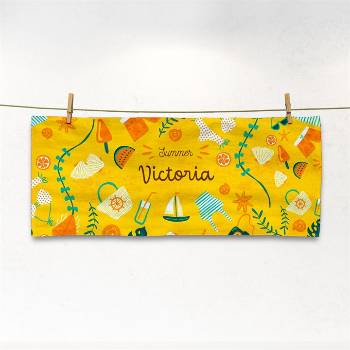 Personalized Tropical Summer Name Any Text Hand Towel Hand Towel