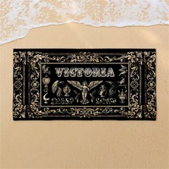 Custom Elegant Frame Any Text Name 54 x27  Super Absorbent Beach Towel	