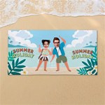 Personalized Tropical Summer Couple Photo 54 X27  Super Absorbent Beach Towel	 Front