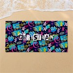 Custom Hand Drawn Graffiti Name Any Text 54 X27  Super Absorbent Beach Towel	 Front
