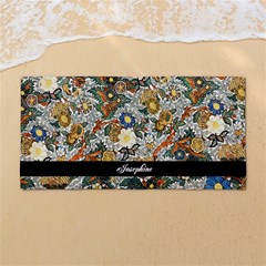 Custom Embroidery Style Floral Any Text Name 54 x27  Super Absorbent Beach Towel	