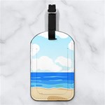 Beach Bunny Any Text Name Nappa Leather Luggage Tag Rectangle Back